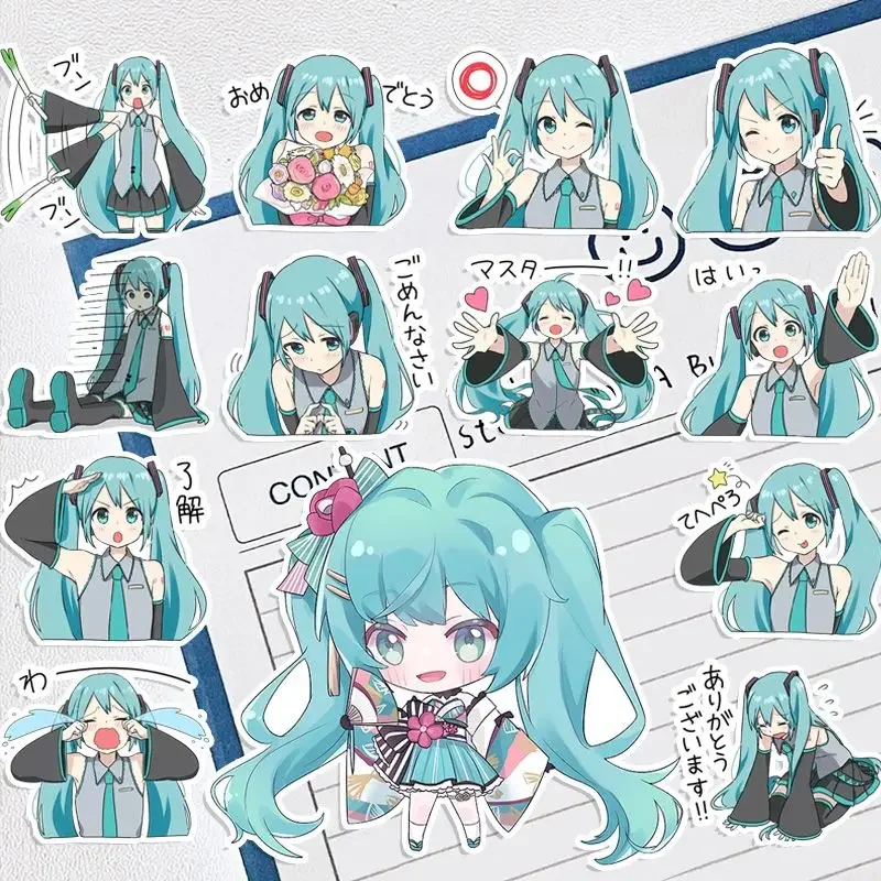 Hatsune Miku наклейка водостойкая аниме милая кавайная мультяшная Diy Наклейка учетная