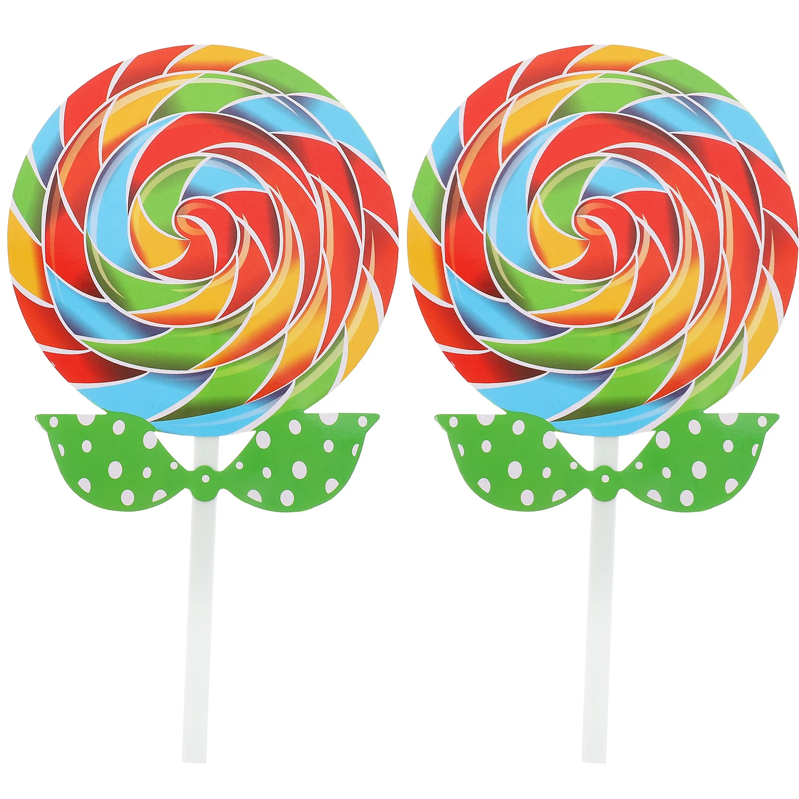 

2 Pcs Top Hat Giant Lollipop Simulation Craft Prop Big Scene Decorative Props Wooden Adornment Child Fake Candy Photo Model