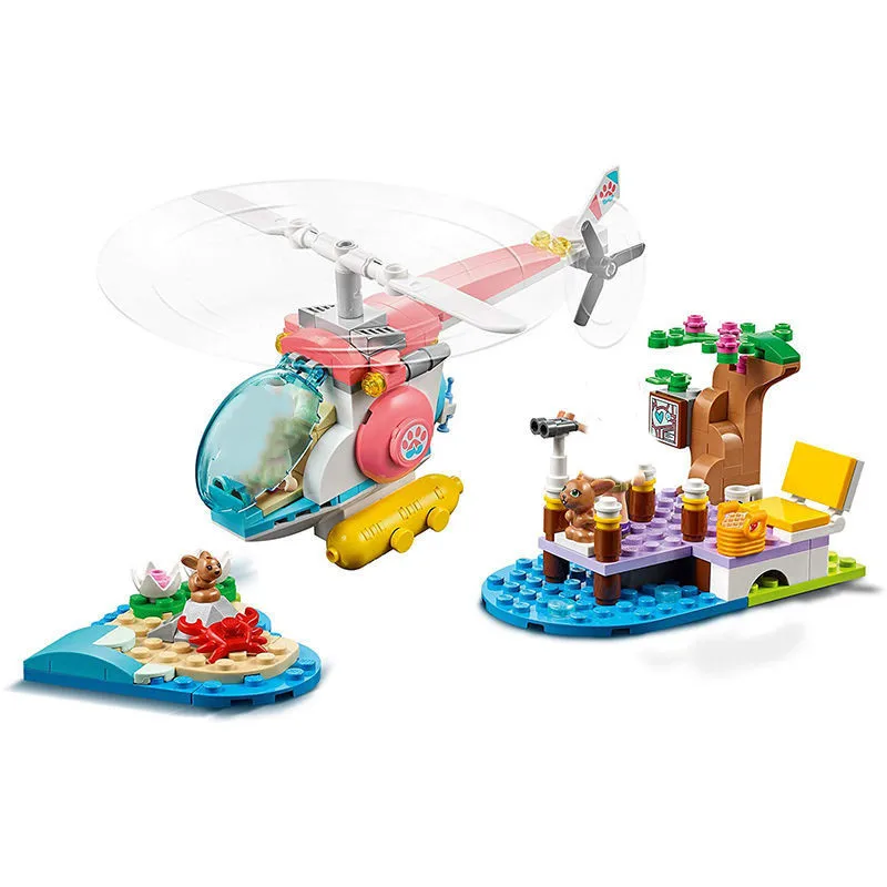 

255pcs City Vet Clinic Rescue Helicopter Building Blocks Bricks Girl Friend Series Compatible 41692 Toys for Kids Birthday Gifts