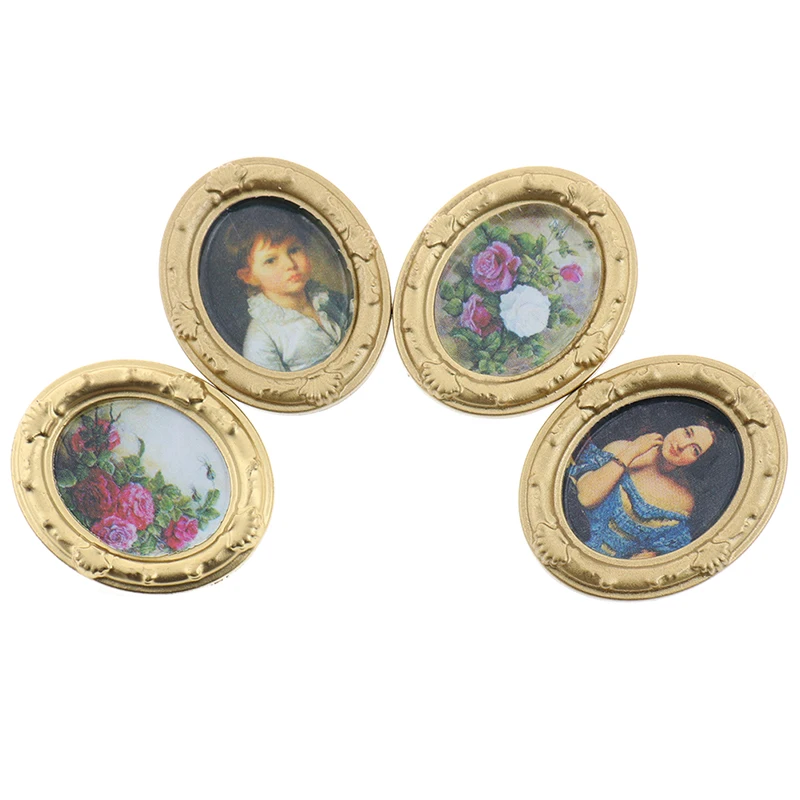 

1 PC 1:12 Dollhouse Miniature Framed Wall Painting Home Decor Room Items Novelty Funny Gifts Baby Kids Toy