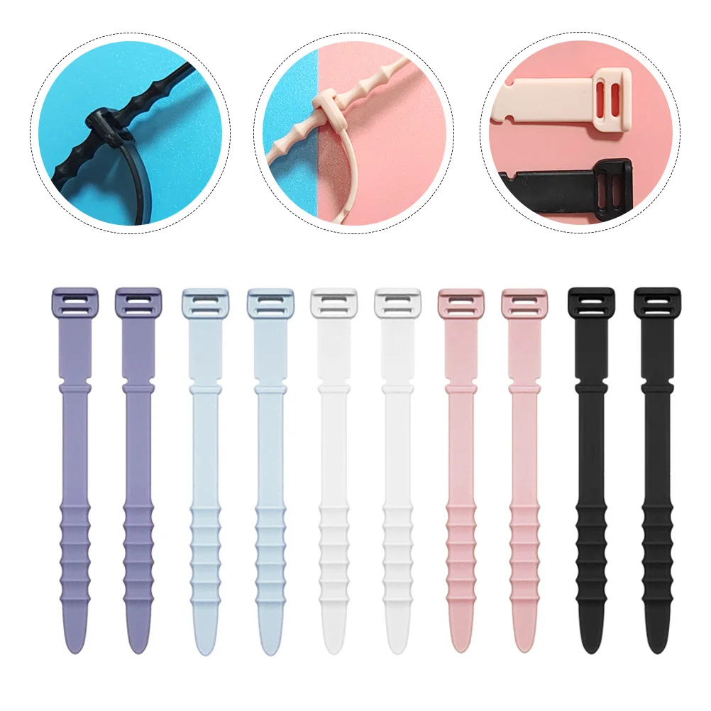 

Cable Cord Organizer Ties Wire Winder Storage Winder Headset Management Tool Clips Straps Headphone Usb Holder Cables Silicone