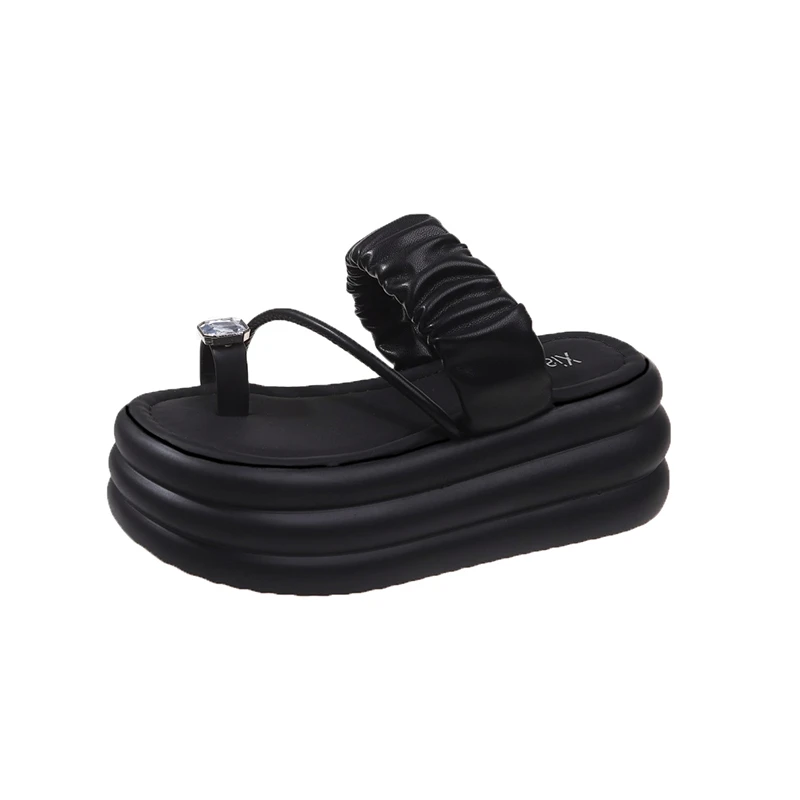 Women Leisure Chunky Platform Sandals Clip Toe High Heels New Gladiator Slippers Woman Fashion Trendy Summer Beach Flip Flop 7CM