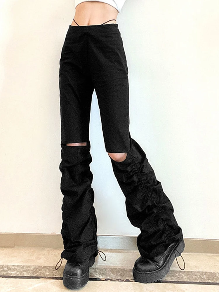 Брюки Cyber Y2K женские Techwear готические брюки в стиле эмо и АЛТ мешковатые джинсы с