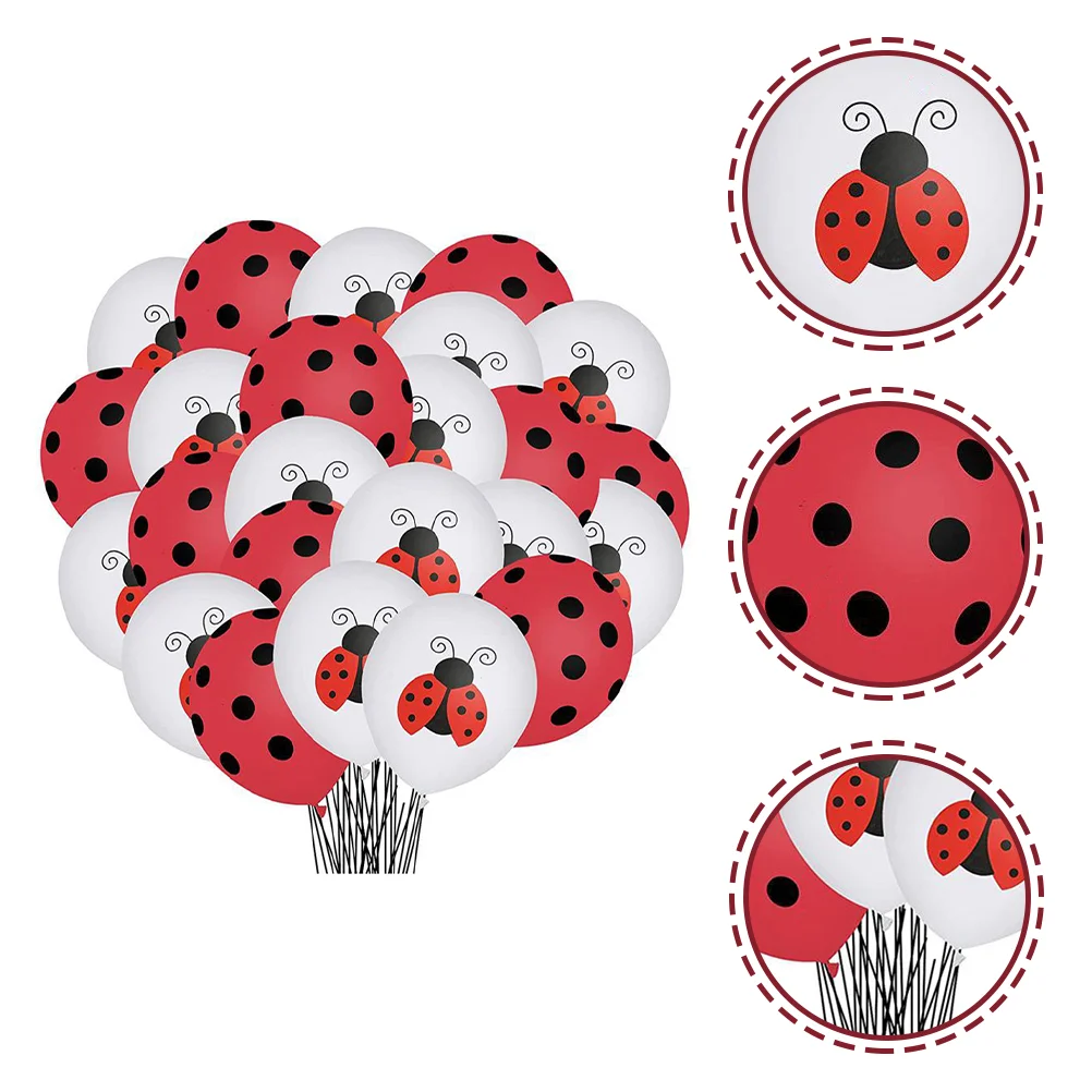 

48 Pcs Animal Ladybug Themed Balloon Baby Balloons Kids Jungle Shower Decorations Emulsion