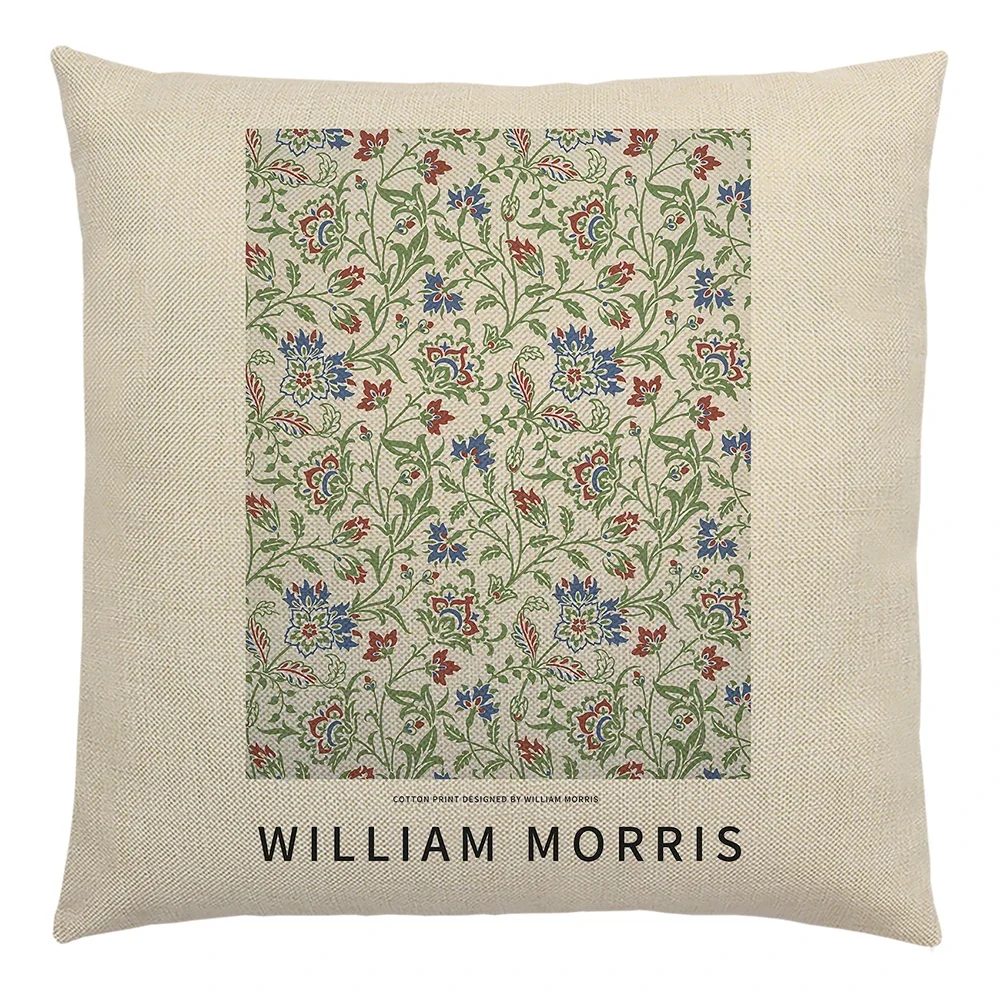 

Наволочка Из Льна С Принтом Уильяма Морриса В Винтажном Стиле, С Рисунком Листьев И Растений