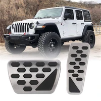 gas and brake pedal cover auto stainless steel foot pedal pad kit for 2018 2019 jeep wrangler jl models 2 pcs