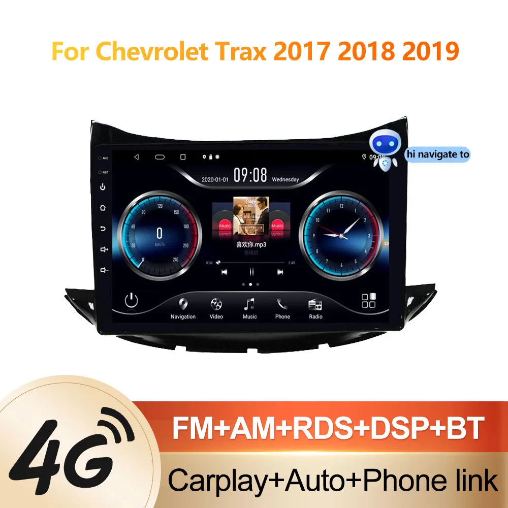 

PEERCE 4G+64G DSP Android 10 Car Multimedia Player For Chevrolet Trax 2017 2018 2019 2 Din Car Radio GPS Navi Stereo WiFi 8 Core