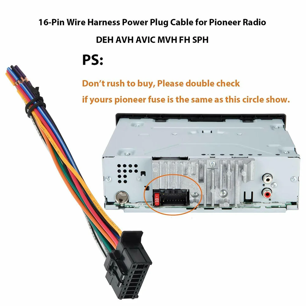 16-Pin Car Radio Plug Stereo Wiring Harness For 2010-up Pioneer DEH Model Brand New And High Quality Car Stereo Accessories