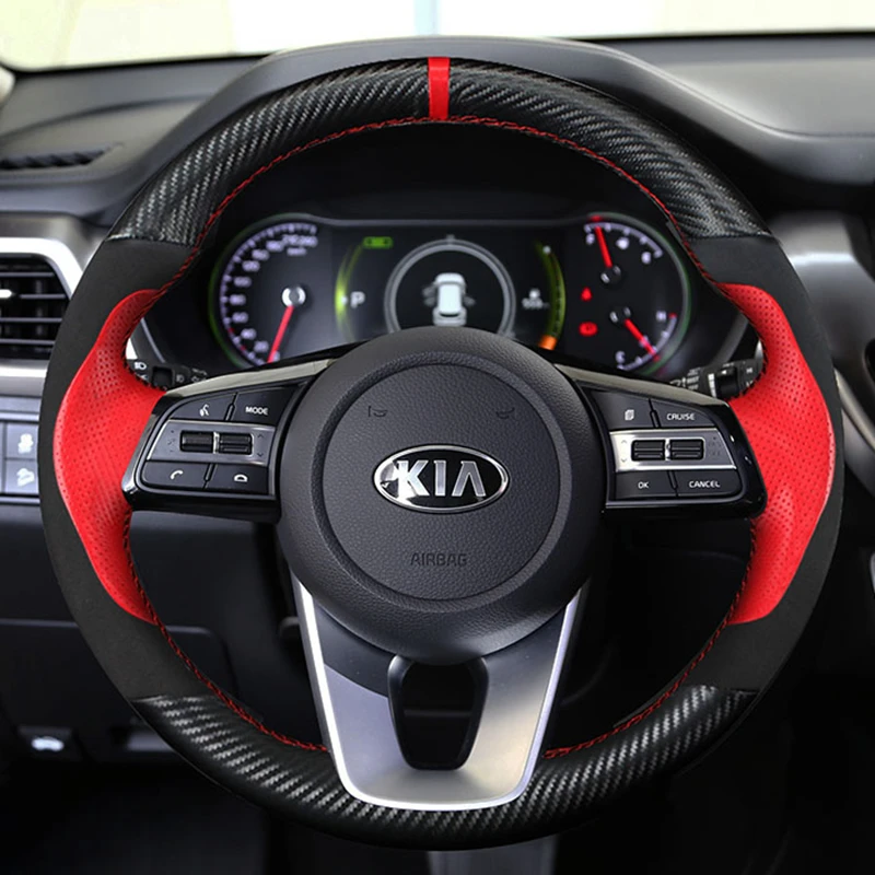 

Custom DIY Car Steering Wheel Braid Cover 100% Fit For Kia K5 Optima 2018 2019 Sportage 3 2019 Forte Ceed Cee'd 2017 2018 2019
