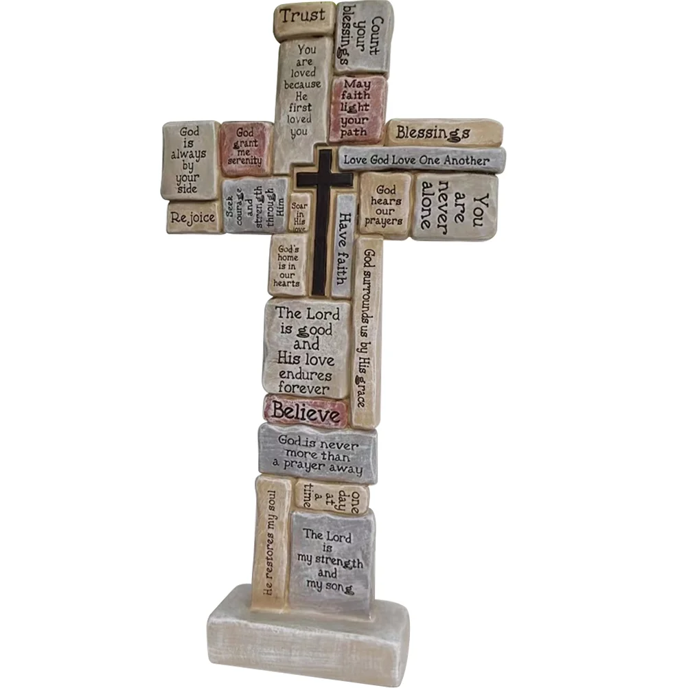 

Figurines Home Decor Resin Cross Craft Shaped Adornment Accessories Ornament Decoration