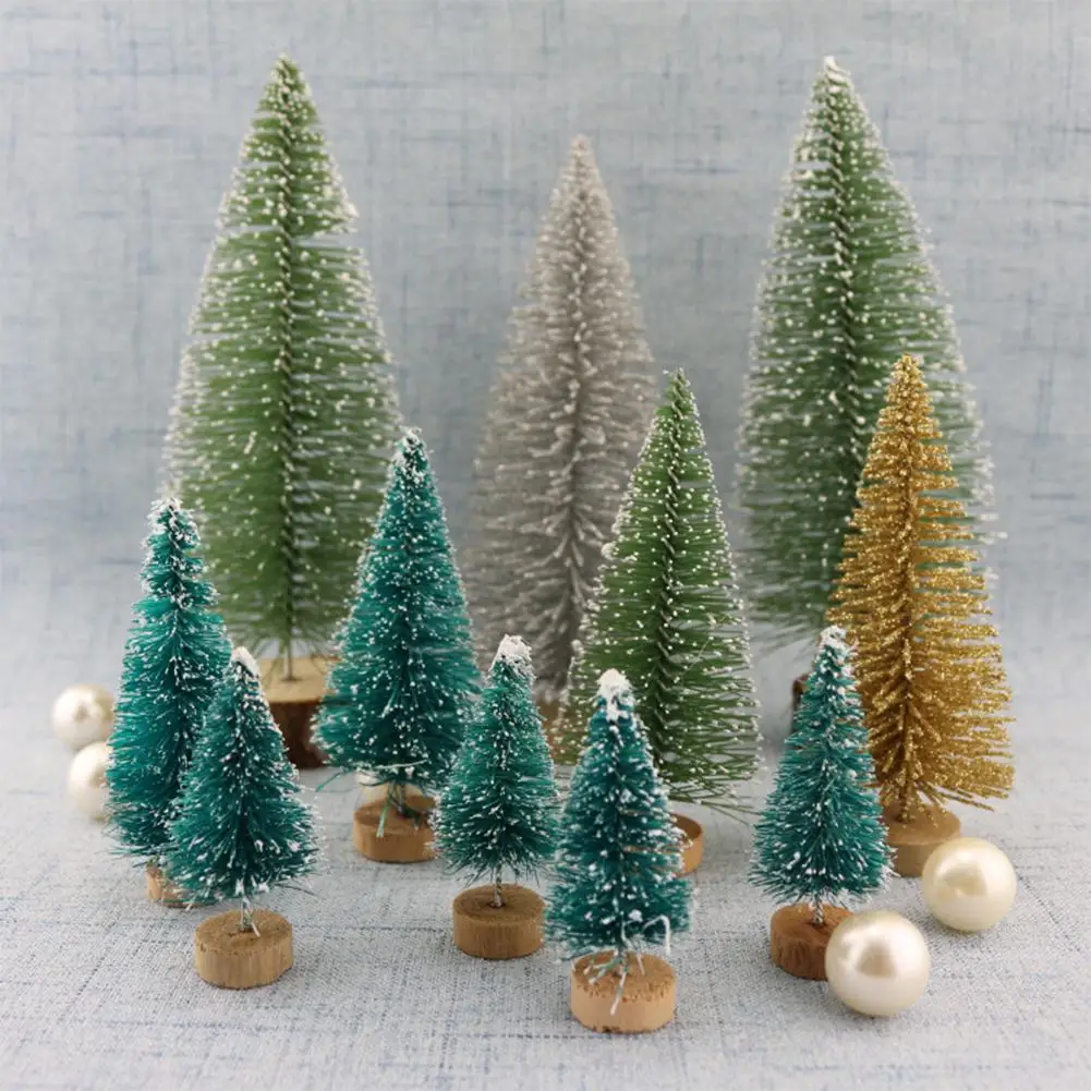 

[ CLARANCE SALE ] Mini Christmas Tree Ornaments Artificial Sisal Snow Landscape Architecture Trees Tabletop Decor