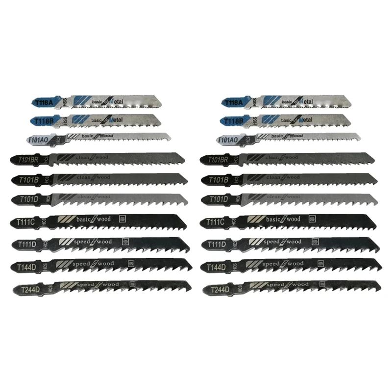 

40 Pcs T-Shank Jigsaw Blades Set, Jig Saw Blades Fits Most T Shank Jig Saw, Blades For Cutting Metal, Wood