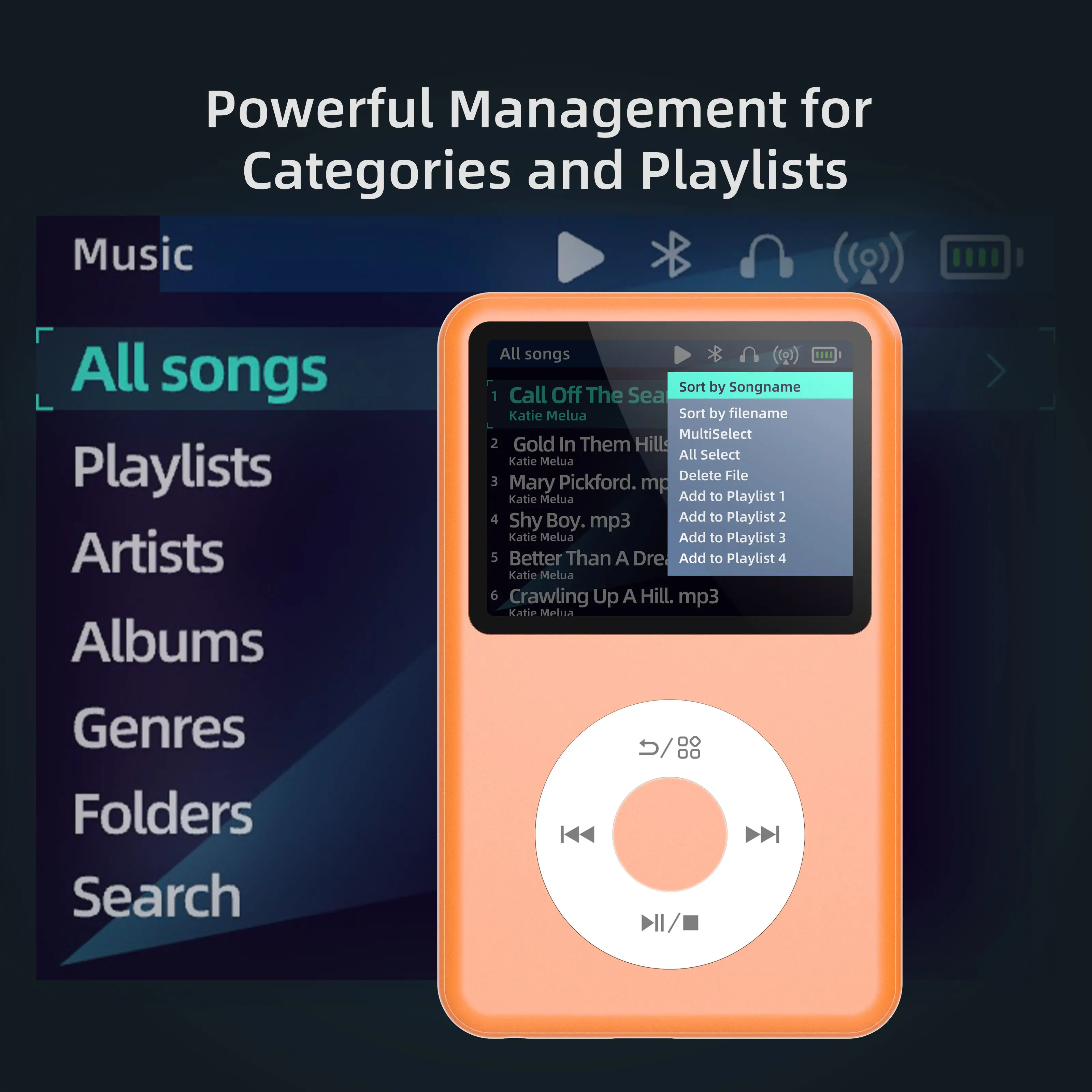 Фото MP3-плеер с Bluetooth 4.2, Hi-Fi звуком без потерь, аккумулятором 1250 мАч, 2,4-дюймовым экраном, поддержкой видео, FM-радио, электронных книг и аудиокниг №4