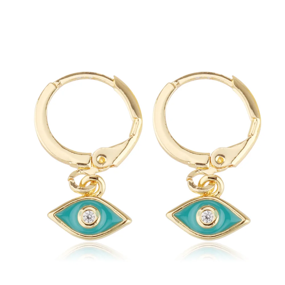 WANGAIYAO new copper inlaid zircon Devil's Eye Earrings neod