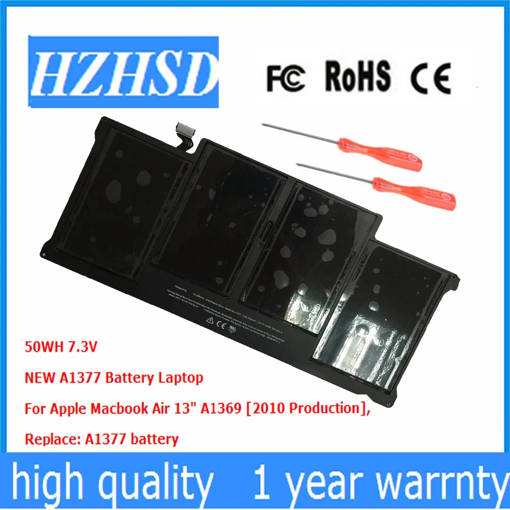 Оригинальный Новый аккумулятор для ноутбука Apple Macbook Air, 7,3 В, 50 Вт/ч, 13 дюймов, A1369, A1377, Late 2010, MC503, MC504