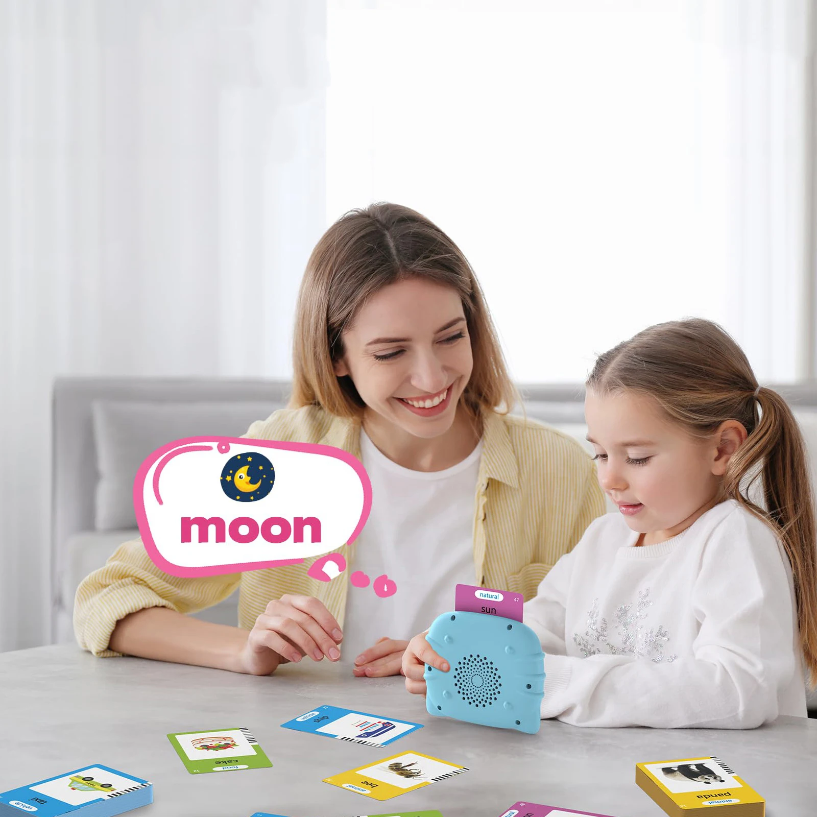 Фото Early Education Flash Card Learning Toys Talking Flashcards for Kids Preschool English Electronic Audio Book Machine Gift №4