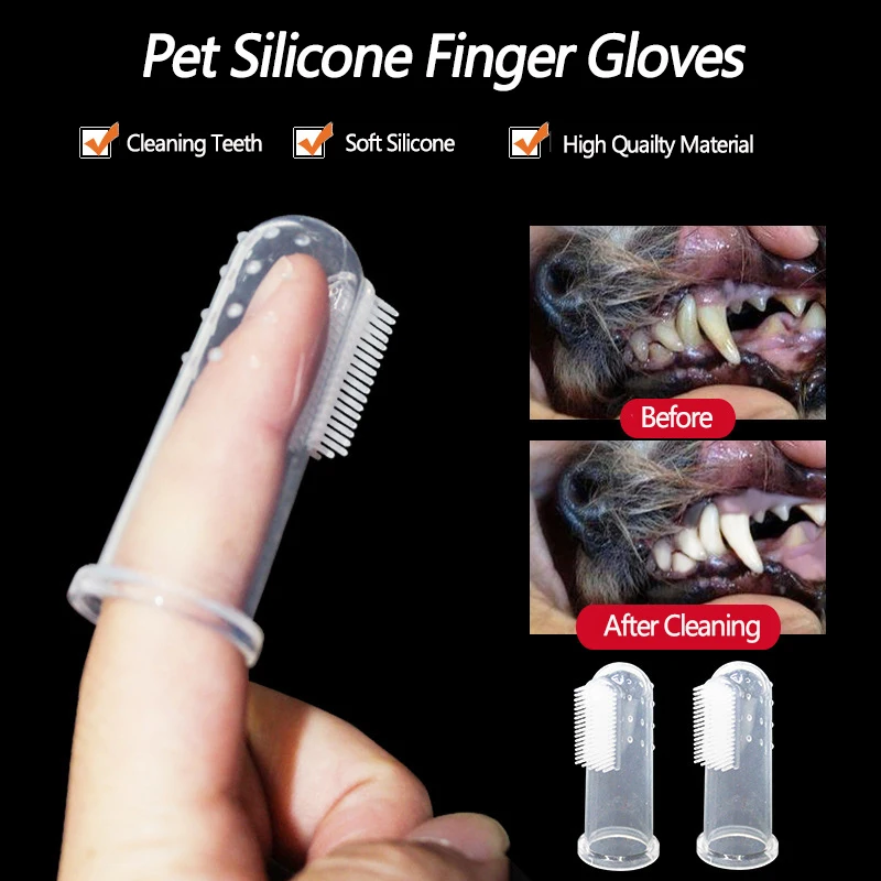

Pet Silicone Finger Cots Toothbrush Cats Dogs Brushing dog accessories Pet Teeth Oral Cleaning Products Pet Supplies