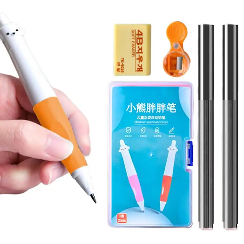 3 Step Pencil Griptraining Kit Children Student Ergonomic Grip Mechanical Pencils With Sharpener Eraser