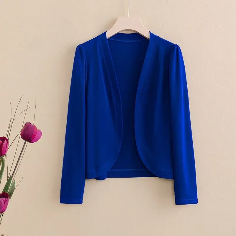 Весенне-осенний женский облегающий однотонный Повседневный Кардиган модный