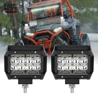 kemimoto 60w 4led worklight offroad suv for atv utv truck fog lights driving lamp for jeep wrangler spotlight front bar lights