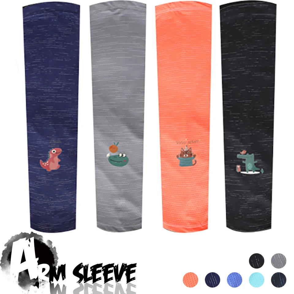 

1Pair Kids Sports Arm Sleeves Boys Girls Sun Protection Anti-UV Ice Silk Breathable Outdoor Sports Running Cycling Soft Sleeves