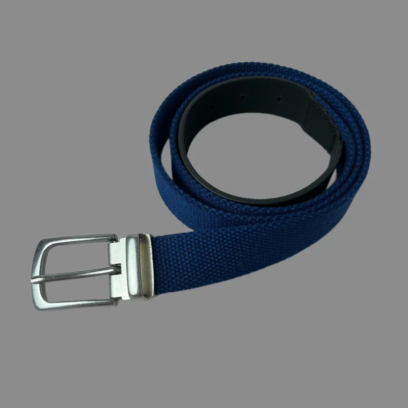 Canvas with Genuine Leather Casual Belt For Men Woven Youth Clamp Buckle Outdoor Casual Jeans Belt