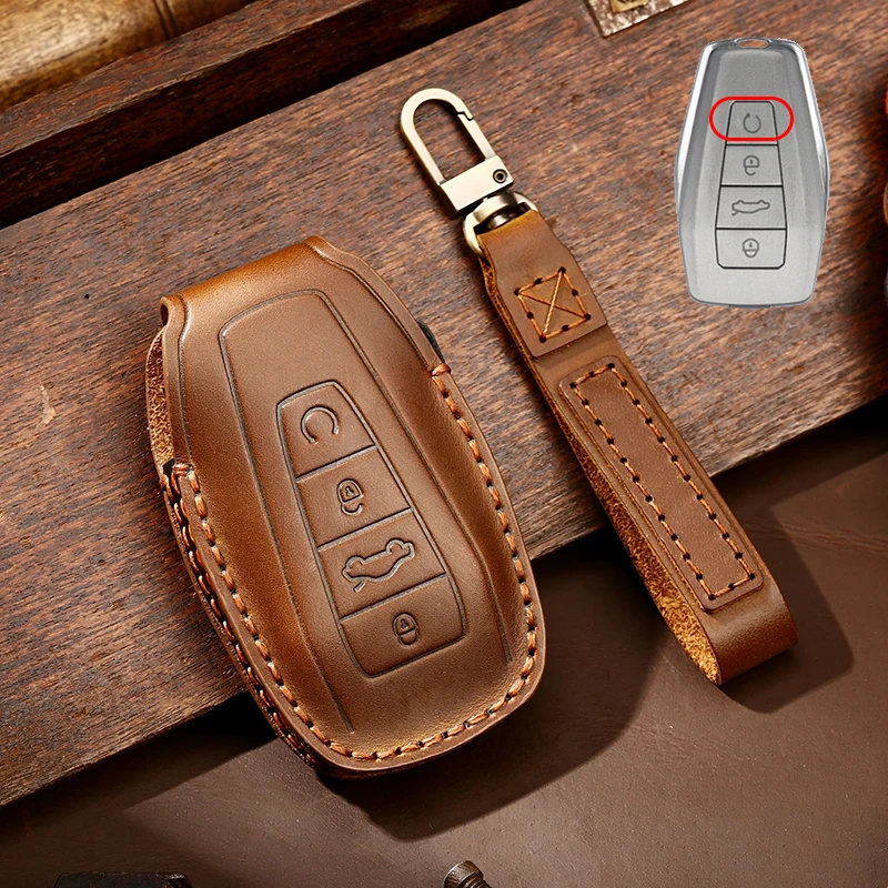 

Чехол для автомобильного ключа из натуральной кожи для Geely Tugella 2020 Boyue Atlas Pro Gili Coolray NL3 Emgrand X7 EX7 SUV GT GC9 Borui