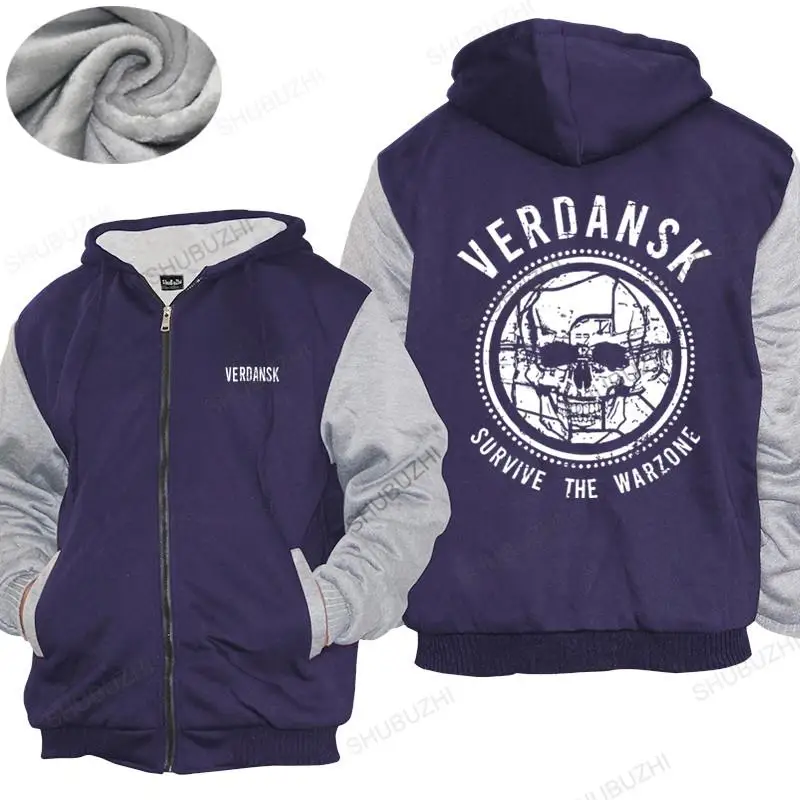 

Mens winter cotton warm coat loose tops Teamzad Verdansk Survive The Warzone It is Your Duty Map Gamer hoodies cotton hoodie