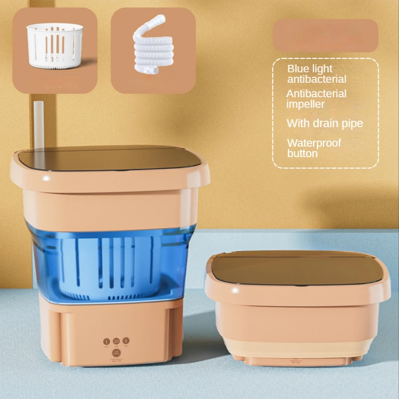 

Folding Small Washing Machine 10 Liter Capacity Underwear Underwear Washing Machine Portable Dehydratable Dormitory Students