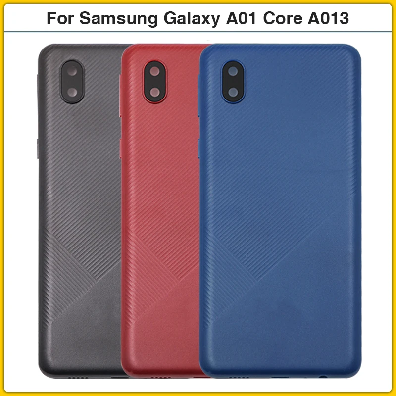 

10PCS New For Samsung Galaxy A01 Core A013 SM-A013F/DS Plasti Battery Back Cover A01 Core Rear Door Housing Case Lens Replace