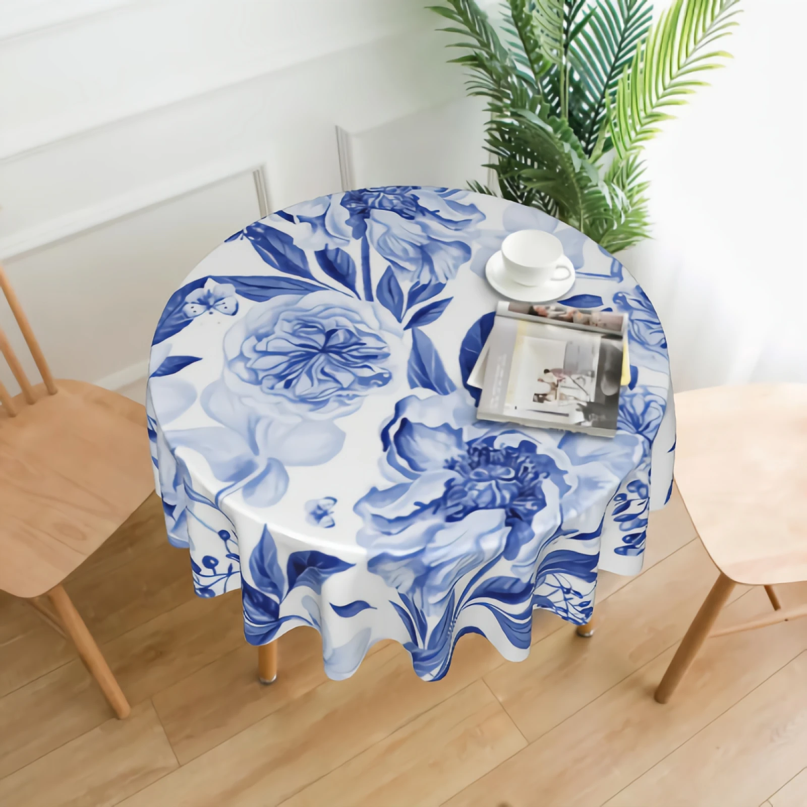 

Realistic Flowers Bouquet Round Tablecloths Circular Table Cover Cloths for Holiday Kitchen Party Picnic Dining Decor 60 inch