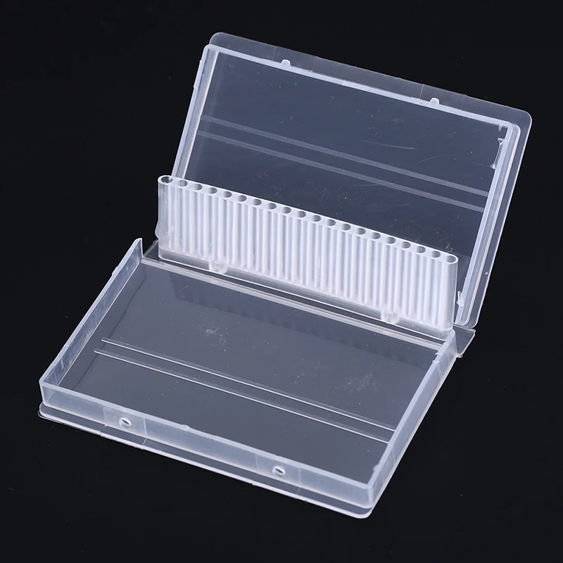 

1PC 20 Hole Nail Drill Bit File Holder Transparent Acrylic Plastic Display Stand Container Box For Drill Accessories