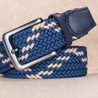 high quality woven belt for men and women without holes elastic elastic simple style design luxury brand quick release belt 2189