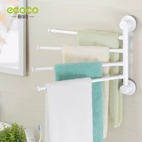 ecoco suction cup type rotating towel rack free punching nordic minimalist toilet bathroom hanger toilet drying towel bar