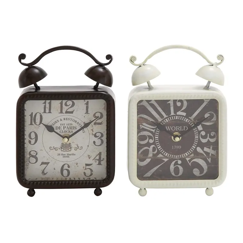 

"2 Piece Set of Stunningly Beautiful Black Glass Bell Top Clock - Stylish Decorative Home Decor".