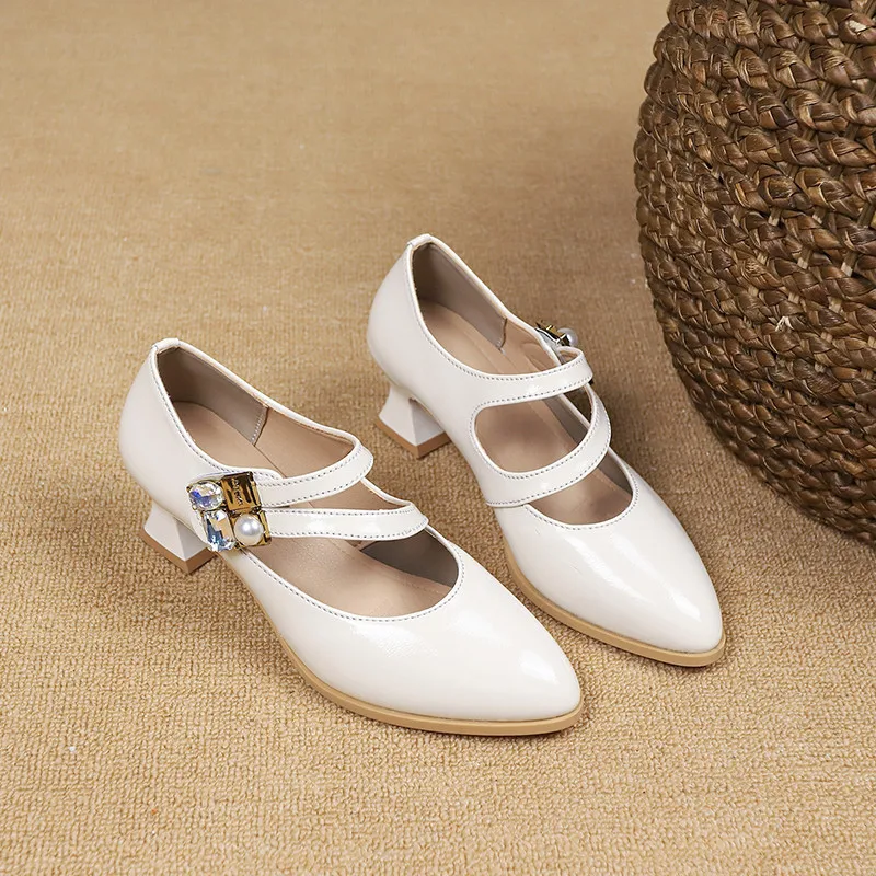 Женские туфли-лодочки на блочном каблуке черные лакированные туфли 2024 сандалии