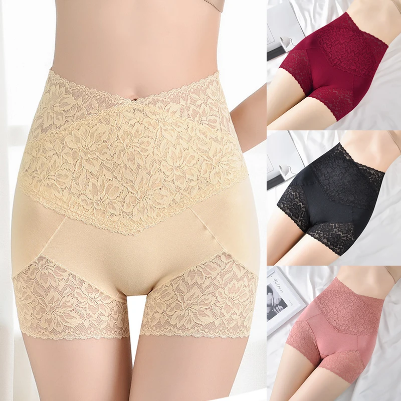 Safety Short Pants Women Seamless Underwear Sexy Lace Shorts With High Waist Panties Shorts Hot Pants Shorty Cotton New 3