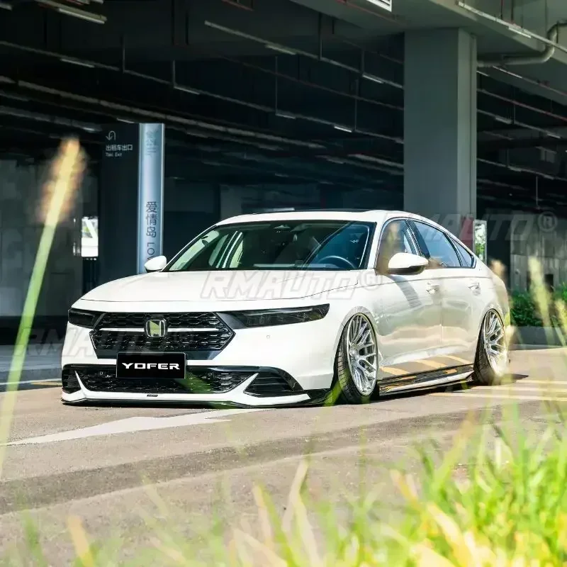 Для Accord Body Kit боковая юбка спойлер глянцевая черная в стиле YOFER сплиттер для Honda 11th
