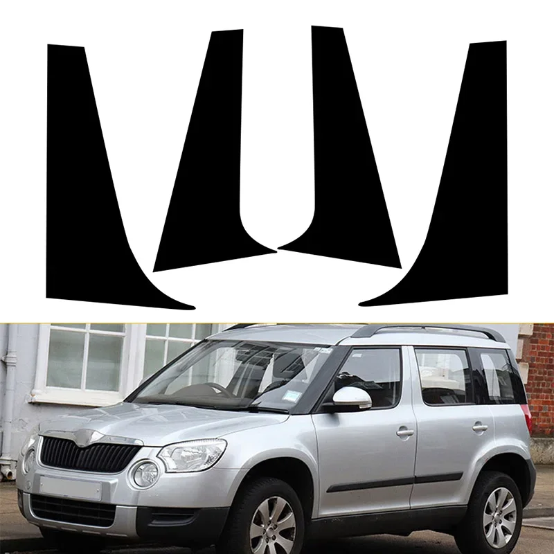 

Для Skoda Yeti 2010 2011 2012 2013 2014 2015 2016 2017 автомобильные оконные стойки, накладки на дверь, наклейки, украшения, глянцевый черный