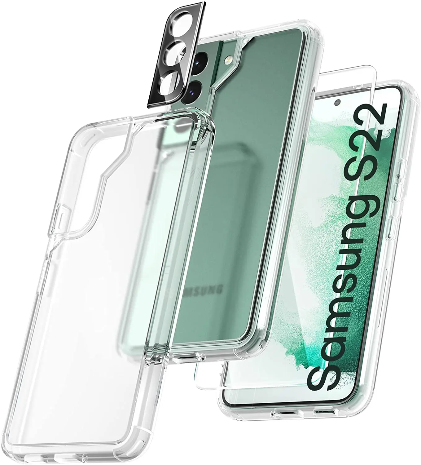 

Samsung Galaxy S22ULTRA with 2-Pack Screen Protector + 2-Pack Camera Lens Protector,Translucent Matte Back Galaxy S22 5G Case