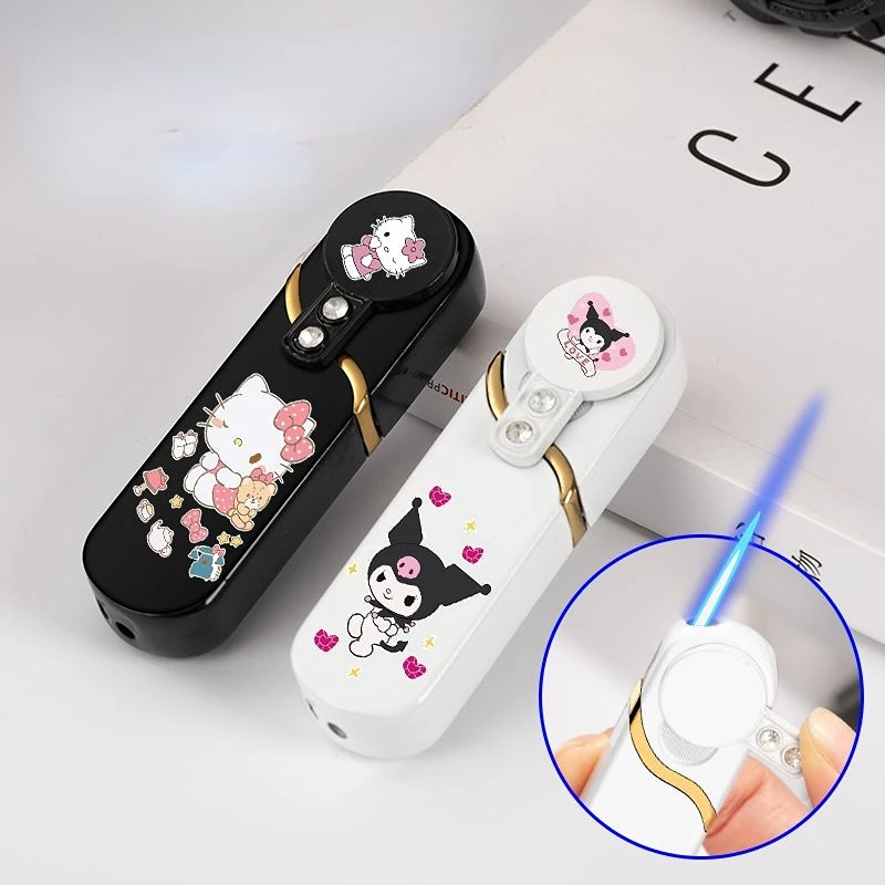 

Sanrio Anime Peripherals Hello Kitty Melody Kulomi Lighter Cartoon Cute Creative KTV Cigarette Lighter Windproof Gift Wholesale