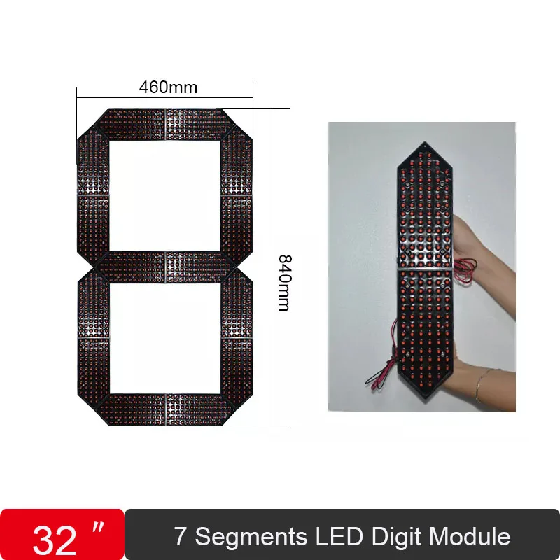 32 Inch Digits 7 Segment LED Display Large Segment For Oil /Gas Price Sign Outdoor Waterproof Module