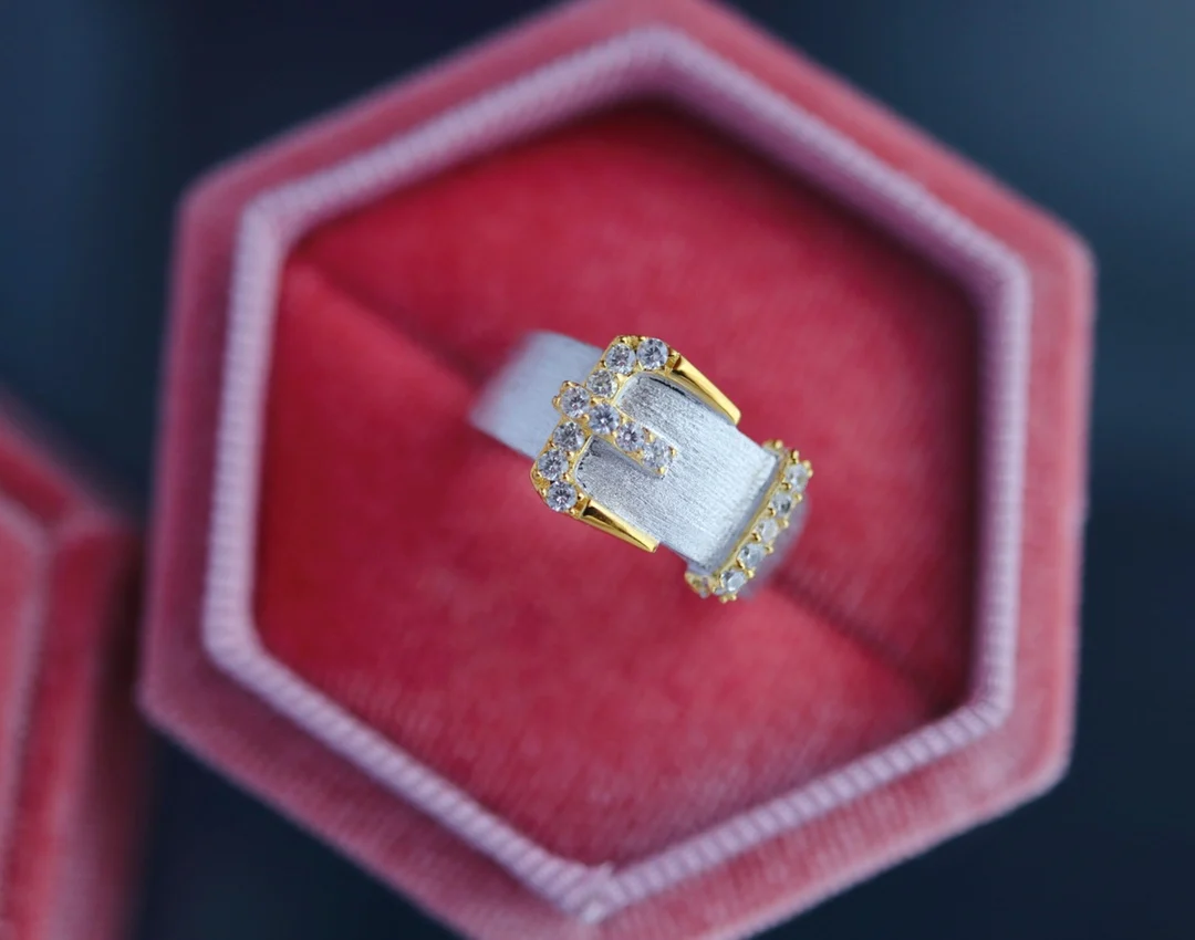 

ZOCA итальянский ремесло ретро дворец искусственная кожа серебро 18k позолоченный пояс Открытое кольцо элегантные женские ювелирные изделия подарок