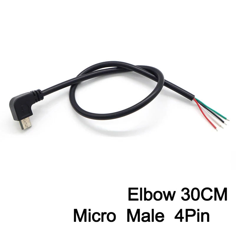 

1 шт. Micro USB «папа/гнездо» для открытия провода, 2-ядерный 4-ядерный разъем для зарядки данных, 2-контактный 4-контактный удлинительный кабель 0,3 м