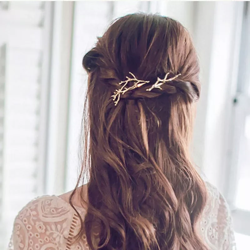 

Hair Clips Fashion Tree Hair Pins Alloy Branch Hairpins Gold Silver Metal Hair Accessories Elegant Design for Lady Women Girls