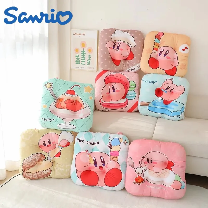 

45 см, милая искусственная подушка, мультяшная Подушка для стула Kirby, кресло, подстилка, коврик Futon, татами, напольное украшение для дома