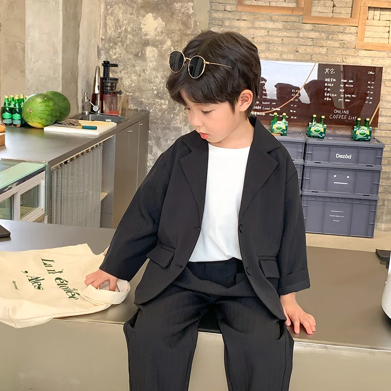 Купи 2022 Spring Boys Girls Blazer Sets Autumn Korean Fashion Kids Baby Coat Jacket+Pants 2pcs Suit Children Toddler Clothes Outfit за 2,064 рублей в магазине AliExpress