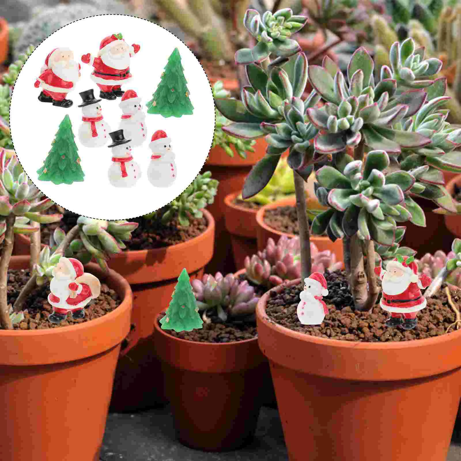 Рождественские миниатюрные фигурки, смоляная Ландшафтная статуя, рождественские аксессуары, сандас, олень, Снежная елка для украшения «сделай сам»