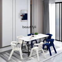 zqnordic light luxury dining chair minimalist home modern minimalist table and chair italian elbow creative chair