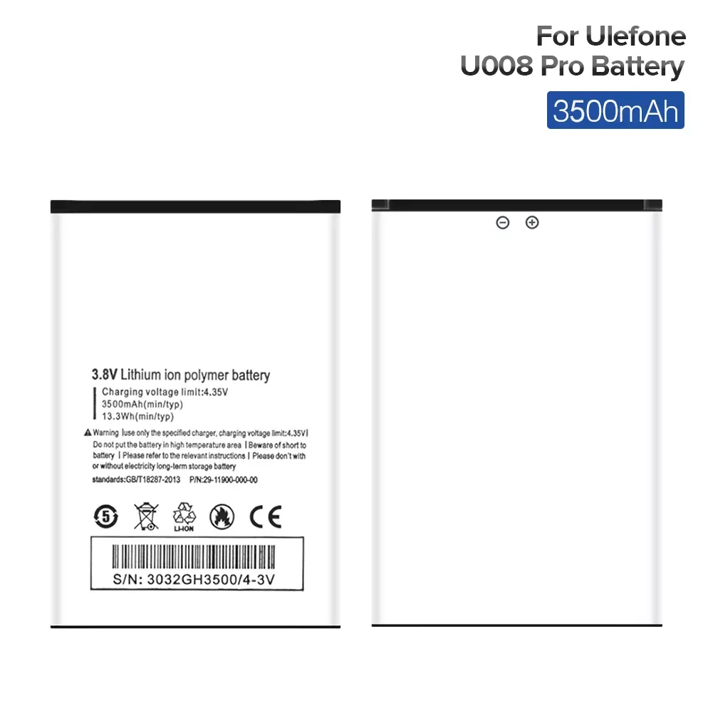 

Новый запасной аккумулятор 3500 мАч U008Pro для Ulefone U008 Pro 4G 5,0 дюйма MTK6737 резервные батареи